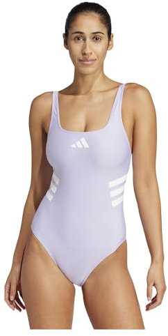 adidas Women's 3-Streifen U-Back Badeanzug Violet Tone/Warm Vanilla 46