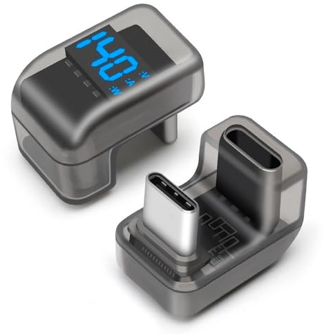 Seminer USB C 180 Degree Angled Adapter (2 Pack), U Shape USB-C Male to USB-C Female Adapter Connector with PD 140W/40 Gbps, USB-C Extender Adapter for Steam Deck, Switch, Laptop, Tablet, Phone