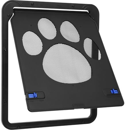 Haustierklappe Fliegengittertür 29 x 24cm, Katzenklappe Fliegengitter Atmungsaktiv mit Magnetverschluss, Hundeklappe Fliegengittertür Robust für Katzen Kleine Hunde