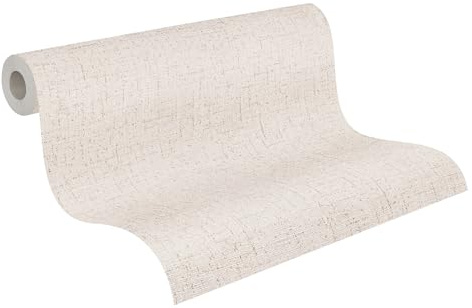 Livingwalls CosmoLiving Textured Non-Woven Wallpaper in Grey, White, Brown – 10,05 x 0,53 m Solid Colour Wallpaper by Cosmopolitan – 790669