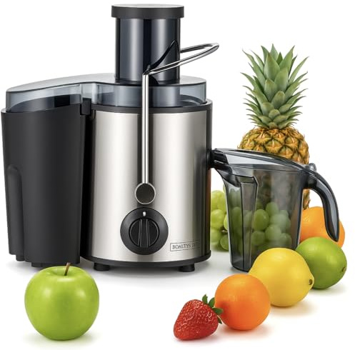 Centrifuga Frutta e Verdura 700W 1,5L – Estrattore Succo con 2 Velocità, Filtro in Acciaio Inox, Bocca Larga 65mm, Separatore di Schiuma, Facile da Pulire, Juicer Compatto da Cucina