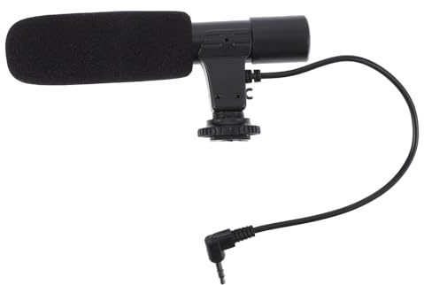 Hoement Professionelles Aufnahmemikrofon für DSLR Kamera mit Hoher Empfindlichkeit und Einfacher Bedienung für Interview und Fotografie in Schwarz