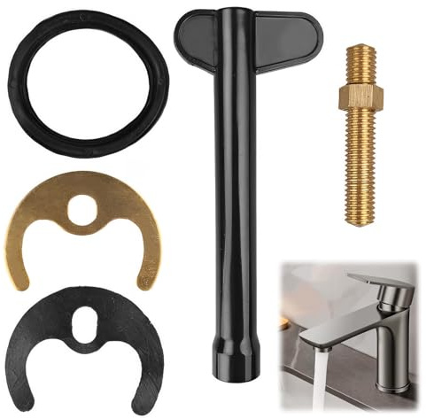 Zolventiq 5Pcs Monobloc Tap Fixing Kit - Single Hole Hot and Cold Water Monobloc Faucet Tap Bolt Fixing Kit Installation Accessories for Bathroom Basin Kitchen Sink Mixer