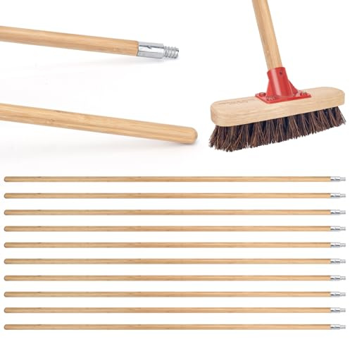 KeFanta Push Broom Handle with Metal Threaded End, 10 Pack 57'' Stick Pole