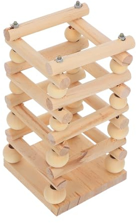 JOINPAYA Holz Futterkorb für Kaninchen und Kleintiere Mehrfunktionaler Grasständer mit Stabilem Design Geeignet für Zwergkaninchen Hamster Meerschweinchen und Nager Natürlicher Holzfarbton