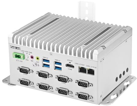PeeliCeeli Industrial Mini PC i5-8265U Fanless Industrial Computer 8 COM RS232/RS485/422, Dual Gigabit RJ45 LAN Micro Desktop PC Opnsense, Linux, NVME, USB, SIM, 9-36V, Barebone NO RAM NO SSD