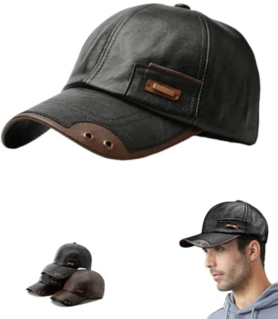 Generisch Solyge Warm Guard Cap Leder, Solyge Warmguard Cap, Winddicht und warm, Retro-Design, Winter Cap Herren