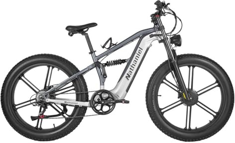mihogo SYR09 E-Bike Fatbike, E-Mountainbike mit Doppelmotor, 26 x 4,0 Zoll Fat Tire Elektrofahrrad, 48V 20Ah Abnehmbarer Akku, bis zu 140km Reichweite, 3,5 Farbdisplay, Aluminiumrahmen