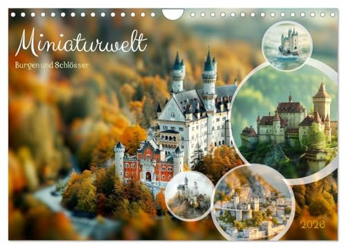 Miniaturwelt Burgen und Schlösser (Wandkalender 2026 DIN A4 quer), CALVENDO Monatskalender: Burgen und Schlösser im Miniformat (CALVENDO Orte)