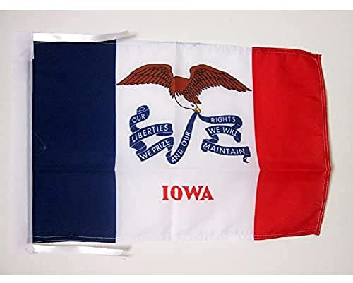 AZ FLAG - Flagge Iowa - 45x30 cm Mit Kordel - Bundesstaat Iowa Fahne 30 x 45 Cm - Flaggen