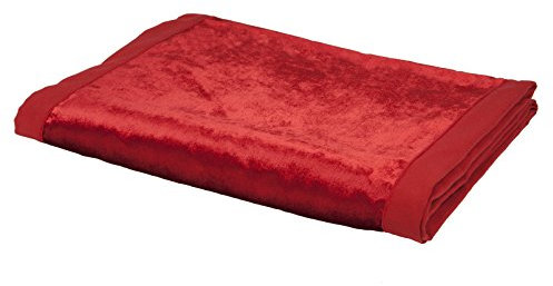 McAlister Textiles Glänzender Samt | Überwurf 130cm x 200cm in Rot | Decke für Sofa, Bett, Sessel in luxuriösem Designer Plüsch