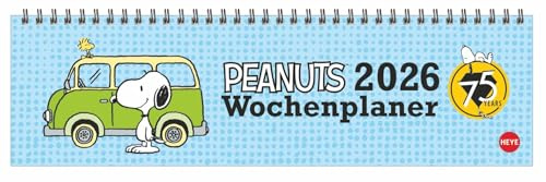 Peanuts Wochenquerplaner 2026: Kultiger Tischkalender für den Arbeitsplatz. Spiral-Kalender mit Snoopy, Charlie Brown und Co. Wochenplaner 2026 quer. (Peanuts Kalender Heye)