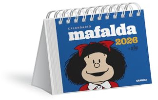 Mafalda 2026, Calendario Escritorio Azul