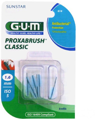 GUM Proxabrush Classic Interdentalbürsten blau Tanne 1,6 mm 8 Stück