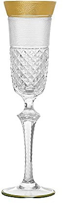 ARNSTADT KRISTALL Sektglas Champagneglas Rococo (25,3 cm) Kristallglas mundgeblasen · von Hand geschliffen · Handmade in Germany · inkl. 24 Karat Goldrand…