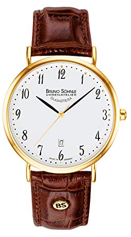 Bruno Söhnle 17-33085-921 Nabucco Herren-Armbanduhr, Quarz, Edelstahlgehäuse, Saphirglas, Lederarmband, mit Dornschließe, 3 bar