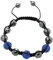 Carlo Monti Damen-Armband Shamballa dunkelblau Länge variierbar, Verschiedene Steine auf schwarzem Textilband JCM1148-592