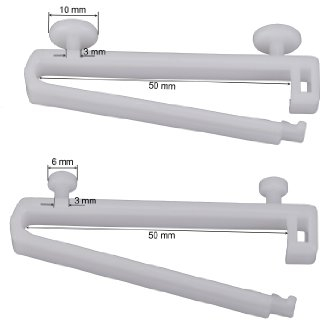 DécoProfi 10x Schlaufengleiter für Gardinenschienen 6mm x 50mm Weiß I Für Innenlauf von Gardinen/Vorhangschienen I Gleiter Schiebegardinen mit Schlaufen
