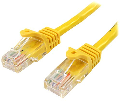 StarTech 3m Cat5e Snagless Ethernet Cable, PoE, Yellow (45PAT3MYL) | Gold-plated RJ45, Patch Cable, Ethernet Cord, UTP, 5Gbps speeds, 24AWG copper