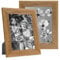 PHOTOLINI Cadres en bois 18 x 24 cm aspect chêne, lot de 2 cadres photo en bois véritable rustique, avec verre, à suspendre ou à poser, avec accessoires - aspect naturel de bois flotté