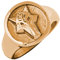 Akitsune Ferus Ring | Fuchs Design-Ring Frauen Herren Siegelring Edelstahl - Gold - US 9
