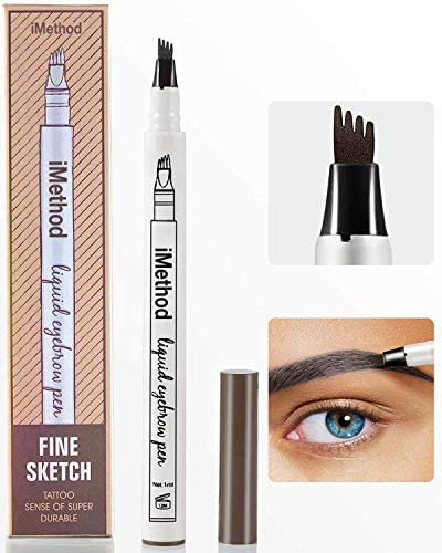 iMethod Augenbrauen stift – Augenbrauen stift Mit Mikrogabel-Applikator, Schafft Mühelos Natürliche Augenbrauen Und Bleibt Den Ganzen Tag über-Dunkelgrau