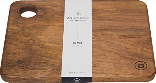 Anton Doll Holzmanufaktur ®, Frühstücksbrett Ei Pad aus Nussbaumholz, Naturprodukt 100%, handgefertigtes Schneidebrett aus massivem Holz - Nussbaum