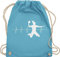 Turnbeutel Rucksack - WM 2023 Trikot Ersatz - Handball Herzschlag für Damen - Unisize - Hellblau - sportbeutel baumwolle em großer beutel spruch sporttasche turnsackl turnen tasche sportrucksack