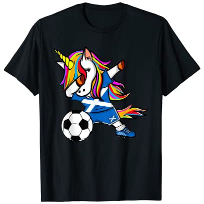 Dabbing Unicorn Scotland Soccer Fan Jersey Scottish Football T-Shirt