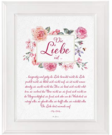 Aus Gnade Christliche Poster · Bibelvers: Die Liebe ist · Deko · Wandgestaltung · ohne Rahmen · A3 · christliche Geschenke · Deutsch