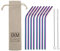 EKM Living Rainbow Lot de 8 pailles incurvées en acier inoxydable, incassables, réutilisables, passent au lave-vaisselle, sans plastique (courbé, 8)