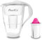 PearlCo - Carafe avec filtre à eau en verre - blanc - 1 cartouche AquaMag classic incluse (compatible avec Brita Classic)