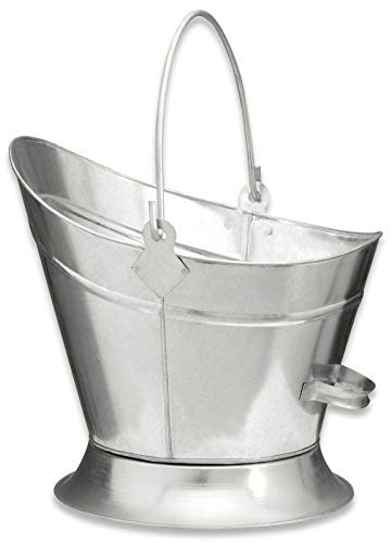 Heavy Duty Metal Fireside Waterloo Bucket Fireplace Hod Scuttle Coal Fuel Ash Wood Log Storage (Galvanised)