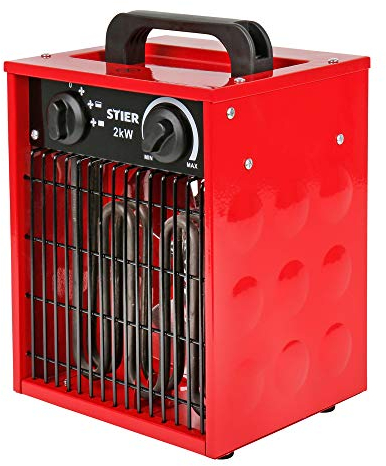 STIER Basic Heizlüfter 2,0 kW 150 m³/h, sehr klein, Heizstrahler, Heizgebläse,