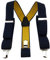 TigerTie Unisex Hosenträger in Y-Form mit 3 extra starken Clips - Farbe in dunkelblau marine gold gepunktet - hochwertige Verarbeitung - Breite 35 mm