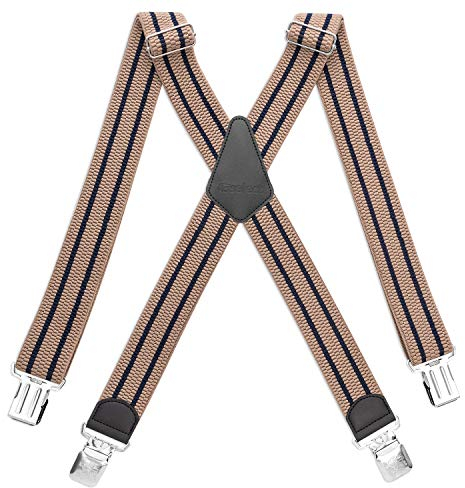 HBselect Hosenträger Herren mit 4 starken Clips 4 cm breit X-formoig elastisch einstellbar Länge für Damen Buro