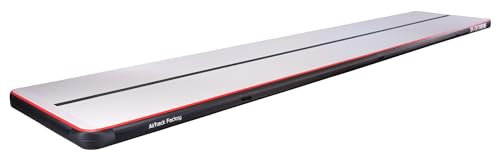 Sport-Thieme AirTrack Carbon | Gleichmäßiger Rebound, AirFloor Carbon-Serie | 10x2 m, 20 cm hoch | Schwarz-Rot | Vinyl, inkl. Profi-Handgebläse Hikoki, Training, platzsparend