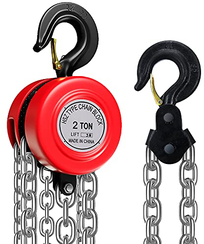 Cadena Anbull de 2000Kg de capacidad de carga para botellas Polipasto manual de Cadena 3M, Cadena de acero al manganeso G80 Totalmente Galvanizada, libre de aceite y resistente al óxido