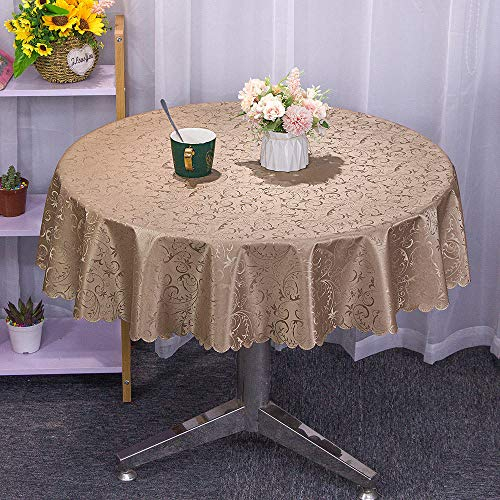 XQSSB Abwaschbar Garten Tisch Decke Verdickung Wachstischdecke Tischdecken Eckig Tiefer Kaffee 200cm Runder Durchmesser