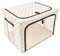 Periea ‘Beau’ Folding Collapsible Stackable Fabric Home Storage Boxes with Steel Frames (Black Dots, Large)