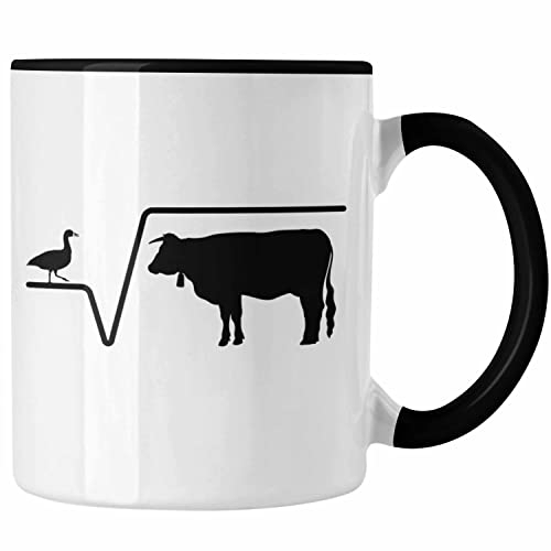 Trendation - N-te Wurzel Aus Q Ente Wurzel Kuh Tasse Lustiger Mathe-Lehrer Spruch Mathematik (Schwarz)