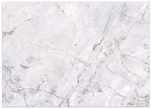 Wallario Rutschfester, Teppich mit Motiv - Fußmatte Graue Marmor-Optik, Größe 50 x 70 cm - flachgewebt