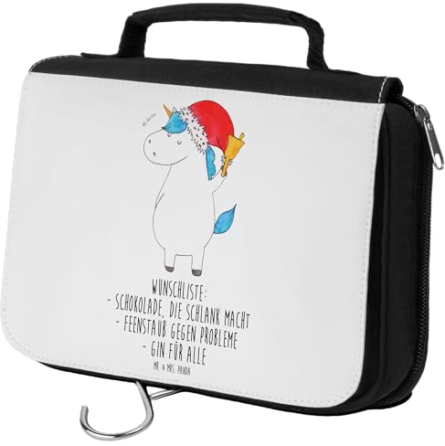 Mr. & Mrs. Panda Kulturbeutel Einhorn Weihnachtsmann - Geschenk, Schokolade, Unicorn, Schminkutensil, Kosmetiktasche, Schminktasche, Einhörner,