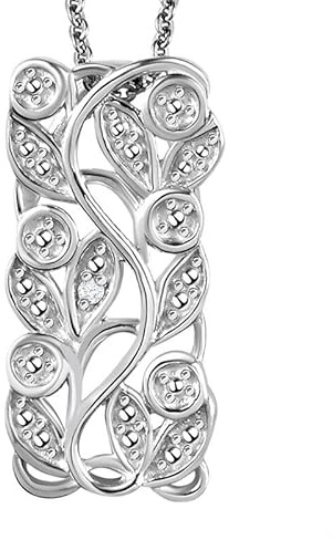 SHOP LC Diamantblatt-Halskette für Damen aus 925er Sterlingsilber – 14 Karat Gold, Roségold und Platin beschichtet mit Kette – Elegantes Schmuckgeschenk