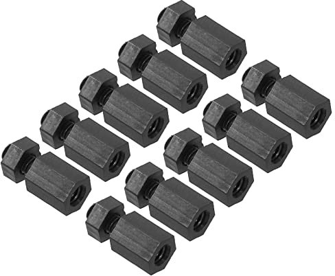 PATIKIL M2,5 Distanzhalter Schrauben Muttern 50 Pack PCB Außengewinde IG Kit(6mm+5mm, Schwarz)