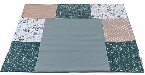 ULLENBOOM ® Wickelauflagenbezug 75x85 cm Eukalyptus (Made in EU) - abnehmbarer Bezug für Wickelauflage 85x75, Baby Überzug für Wickelunterlage aus Baumwolle, Wickelbezug für Wickeltisch