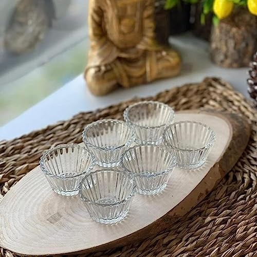 Orgingift Bols en Verre - Lot de 6 Mini Bols de Préparation et Service, Plats à Sauce, Snack, Dip, Petit Déjeuner pour Confiture, Miel, Beurre