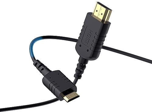 FEELWORLD Ultra Thin 4K Mini HDMI to HDMI Cable 3FT, 2.5mm Slim HDMI 2.0 Cable, Support High Speed 4K@60Hz 2160p 1080p 18gbps 3D HDR for Camera, Camcorder, Laptop, Tablet