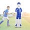 Ejoyous Fußballtraining Dummy Aufblasbarer Tumbler Fußball 0.35m PVC Boxen Boxsack 40x160cm Für Fußball Trainingstor Torwart Praktisches Aufblasbare Fußball Trainingspuppe (Blau)