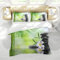 Weiche grüne Bettwäsche-Sets 3-teiliges weißes Orchideen-Spa-Tagesdecken-Set Entspannter Bettbezug mit Reißverschluss und Eckbändern 135x200cm